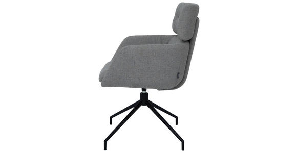 ARMLEHNSTUHL in Eisen Webstoff - Schwarz/Grau, Design, Textil/Metall (62/92/66cm) - Dieter Knoll