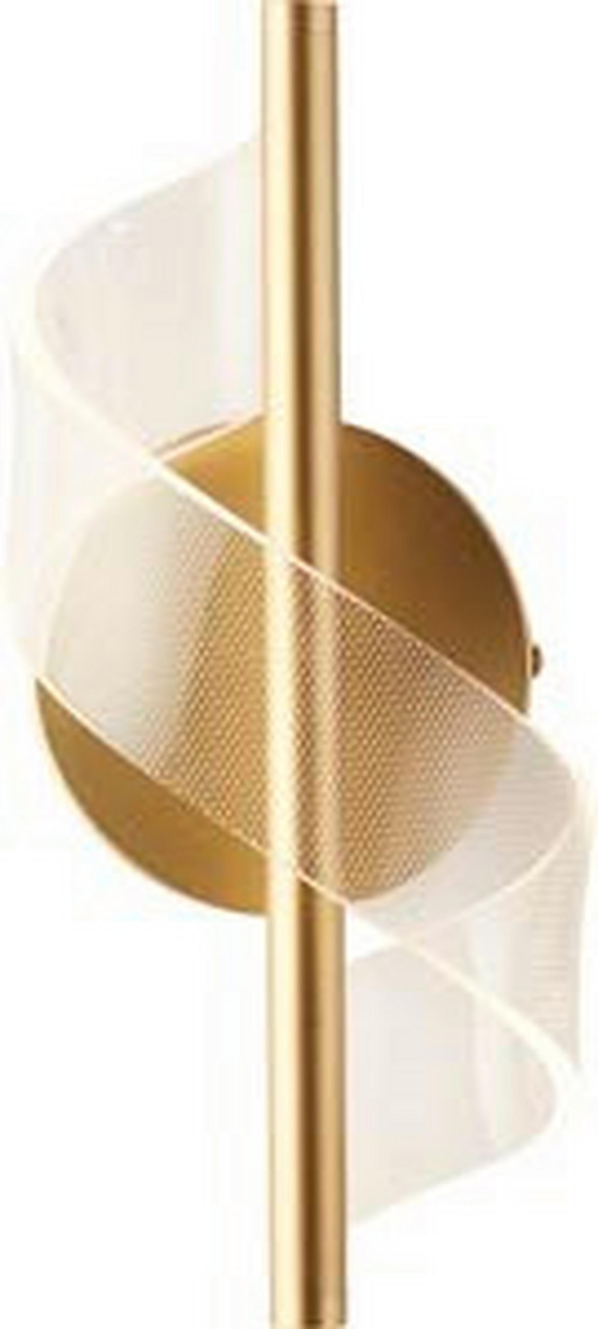 LED FALILÁMPA - sárgaréz/áttetsző, Design, műanyag/fém (30cm)