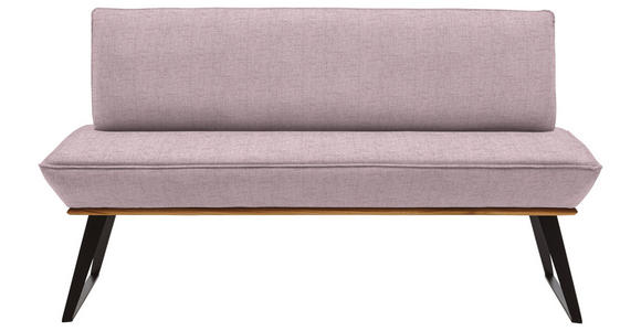 SITZBANK 140/87/64 cm  in Rosa, Schwarz, Eichefarben  - Eichefarben/Schwarz, Design, Holz/Textil (140/87/64cm) - Voleo