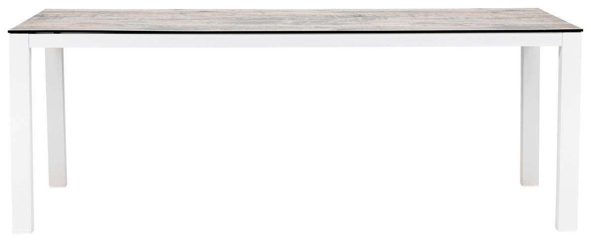UTEBORD metall, plast rektangulär  - vit/grå, Klassisk, metall/plast (205/100/75cm) - Gardenson