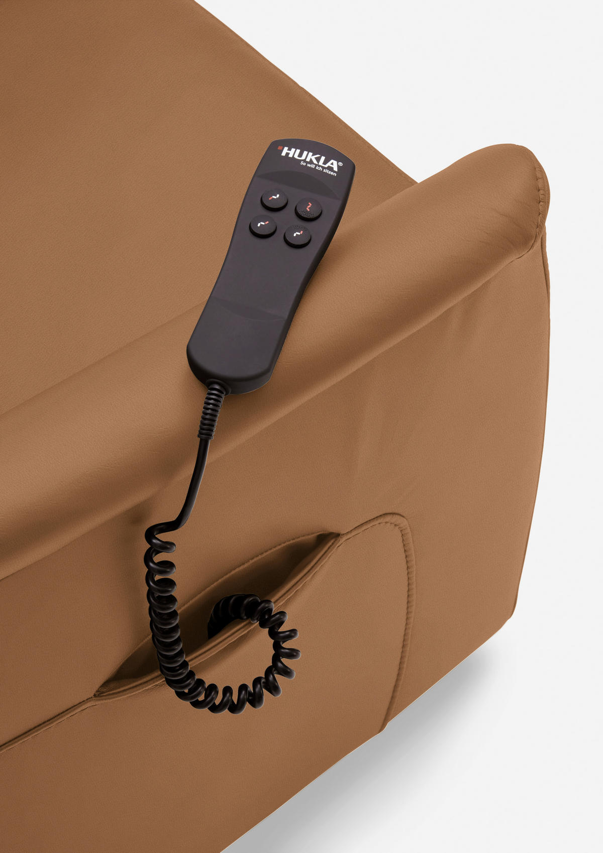 FERNSEHSESSEL Valdera  mit Relaxfunktion, Aufstehhilfe, Rücken echt Echtleder Hellbraun  - Hellbraun/Schwarz, KONVENTIONELL, Leder/Kunststoff (70/107/88cm) - Livetastic