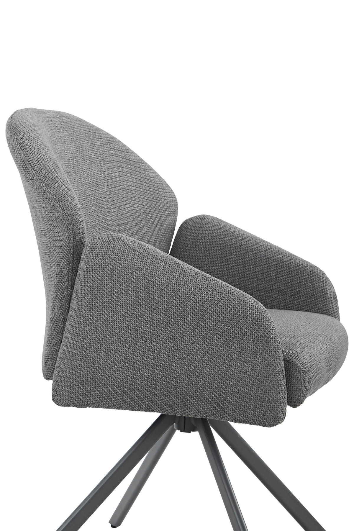 ARMLEHNSTUHL-SET 2 Stück  in Stahl Webstoff  - Grau, MODERN, Textil/Metall (56,5/84/61cm) - MID.YOU