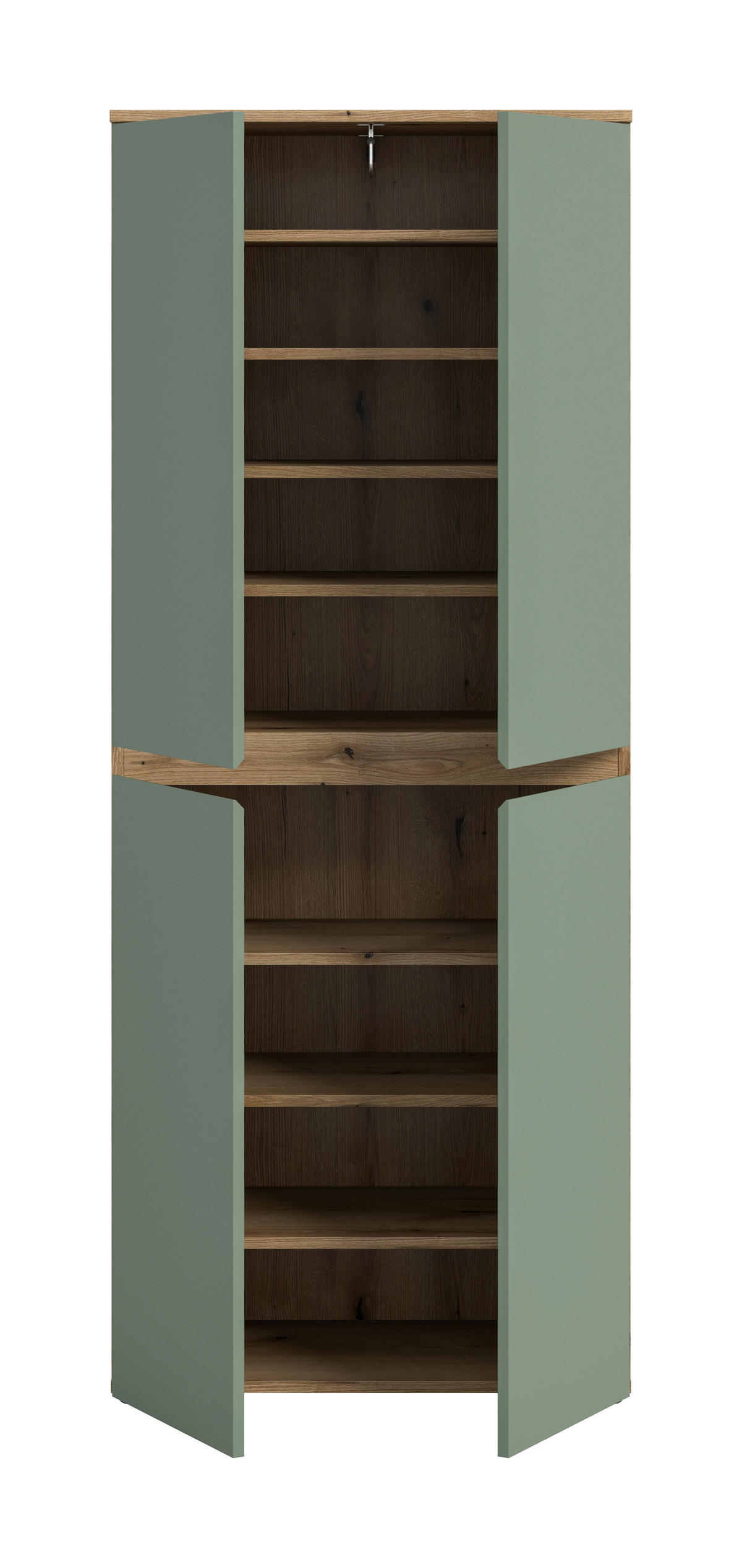 GARDEROBENSCHRANK  in 70/175/37 cm  - Eichefarben/Schwarz, Design, Holzwerkstoff/Kunststoff (70/175/37cm) - Livetastic