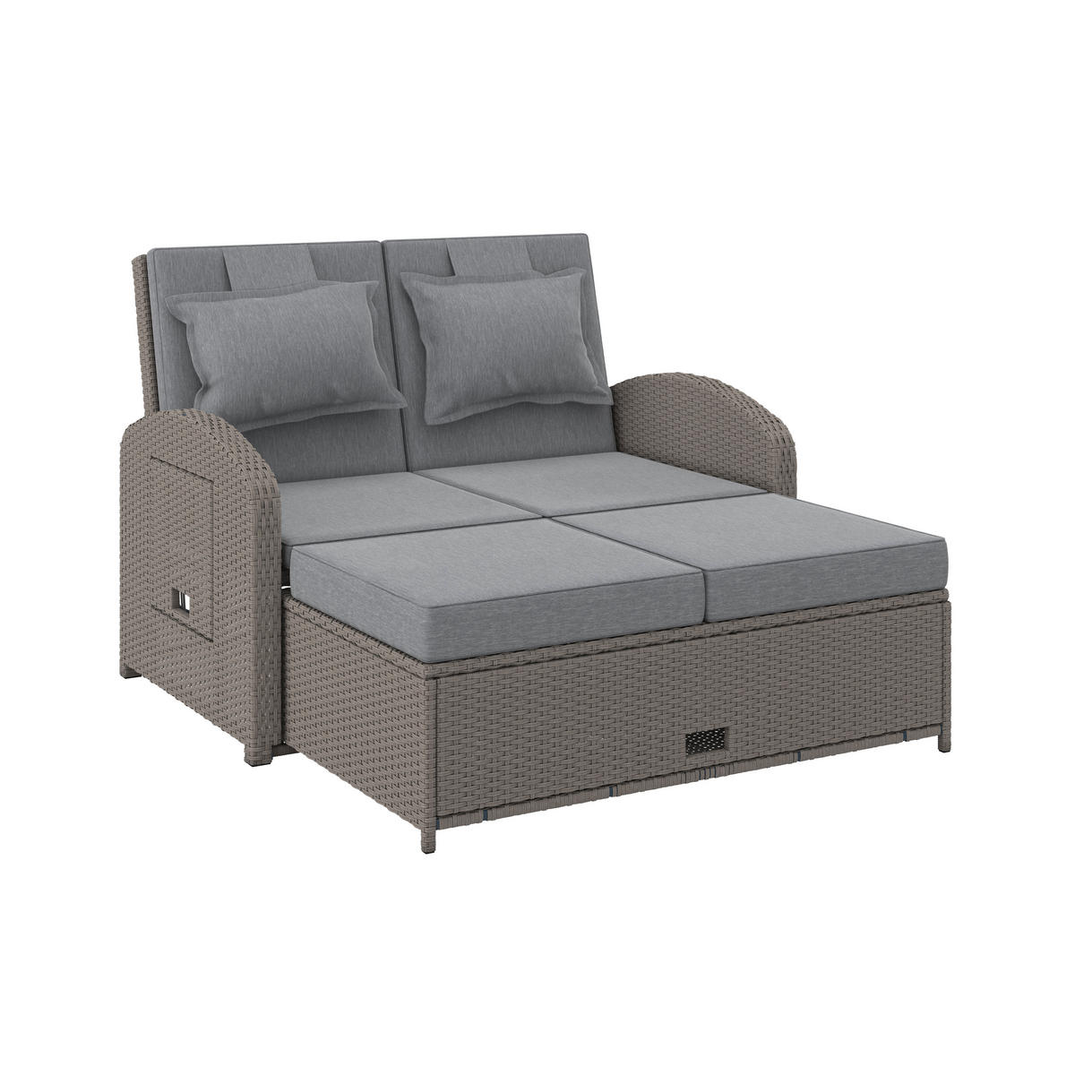 LOUNGESOFA 126/110/95/30,5/82/64 cm Stahl  - Grau, MODERN, Kunststoff/Textil (126/110/95/30,5/82/64cm) - Ambia Garden