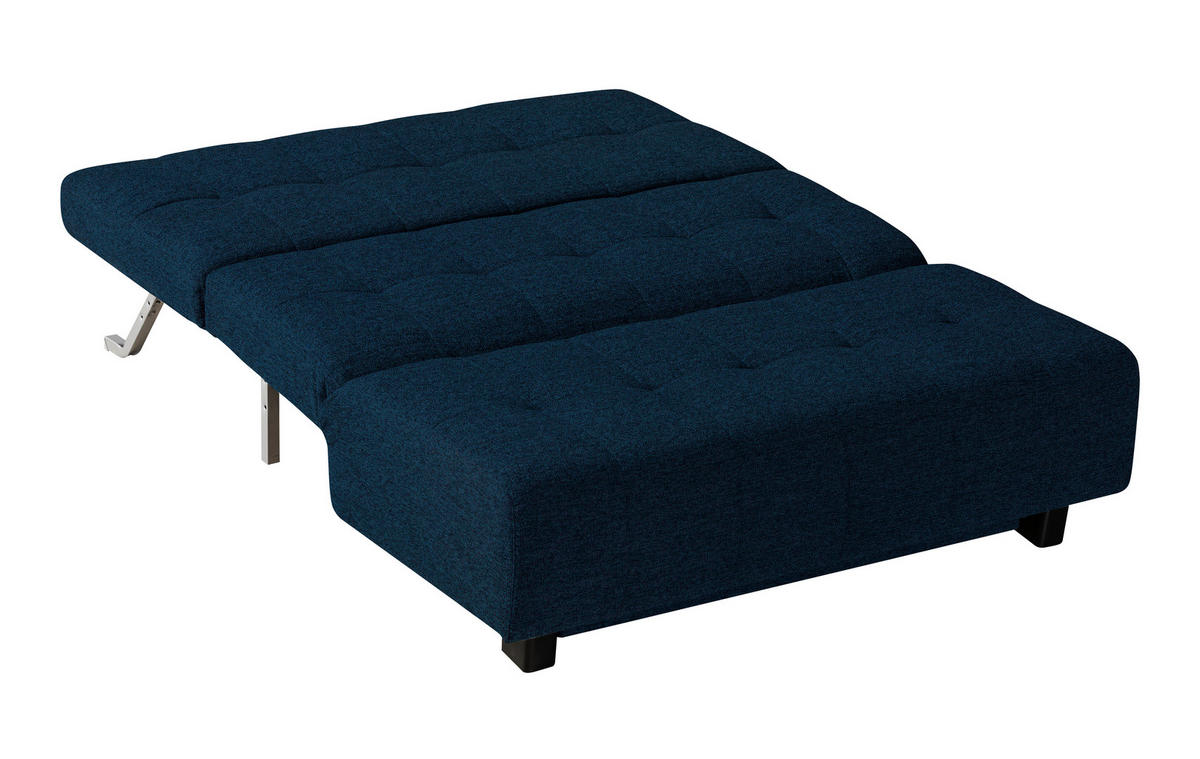 SCHLAFSOFA Textil Dunkelblau  - Schwarz/Dunkelblau, Design, Textil/Metall (145/92/102cm) - Novel