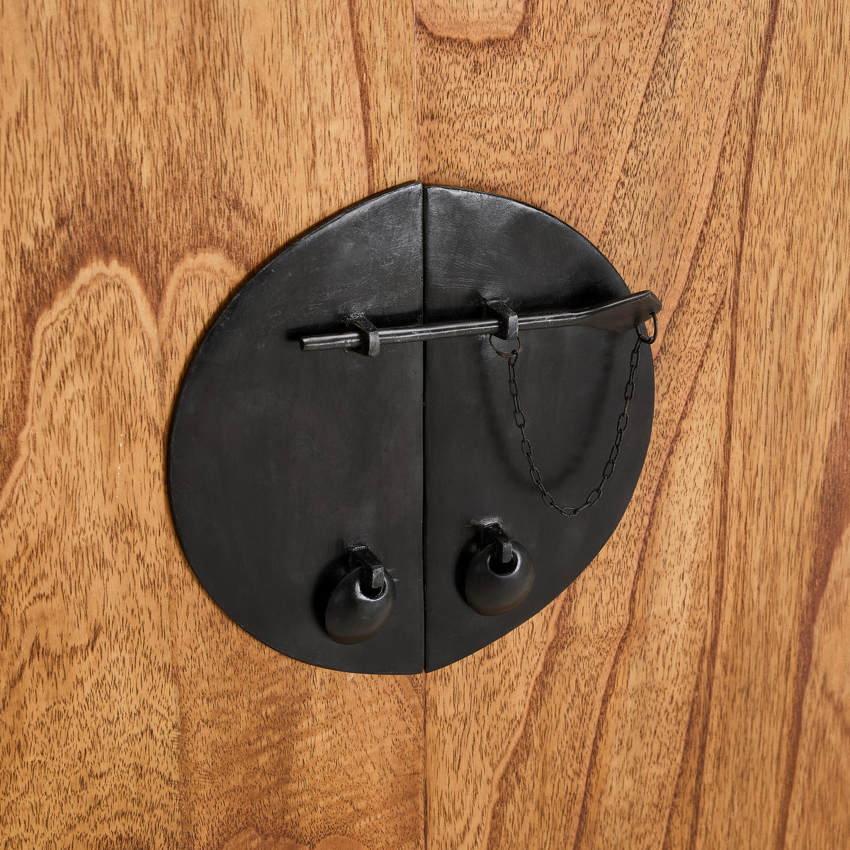 KITAJSKA OMARA, masivno mahagoni naravne barve  - črna/naravne barve, Trendi, kovina/les (105/175/45cm) - Landscape