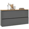HÄNGESCHUHSCHRANK Balkeneiche furniert Grau, Eichefarben  - Eichefarben/Anthrazit, Design, Holz/Holzwerkstoff (160/83/31cm) - Dieter Knoll