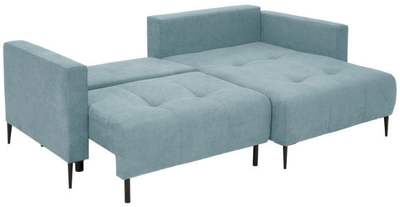 ECKSOFA  in Velours Mintgrün  - Schwarz/Mintgrün, KONVENTIONELL, Textil/Metall (226/155cm) - Carryhome