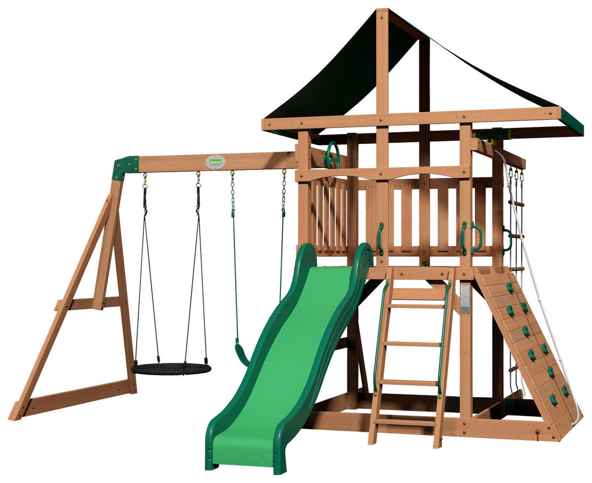 SPIELTURM GRAYSON PEAK 380/300/410 cm  - Braun/Grün, Konventionell, Holz (380/300/410cm)