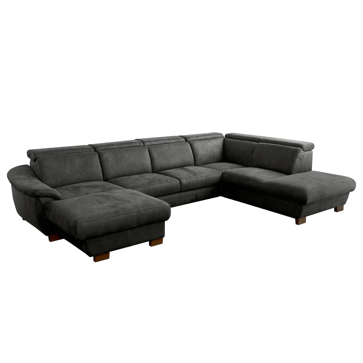 WOHNLANDSCHAFT Mikrofaser Anthrazit  - Wengefarben/Anthrazit, Design, Holz/Textil (238/347/273cm) - Livetastic