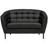 2-SITZER-SOFA Lederlook, Lederlook (vegan) Schwarz  - Schwarz, Design, Textil/Metall (150/78/84cm) - MID.YOU