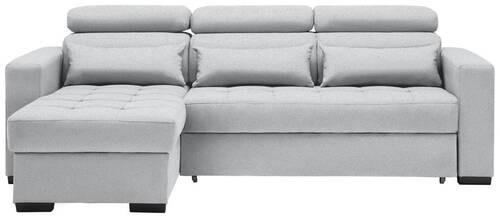 ECKSOFA Greige Webstoff  - Greige/Schwarz, Design, Kunststoff/Textil (179/240cm) - Carryhome