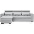 ECKSOFA in Webstoff Greige  - Greige/Schwarz, Design, Kunststoff/Textil (179/240cm) - Carryhome