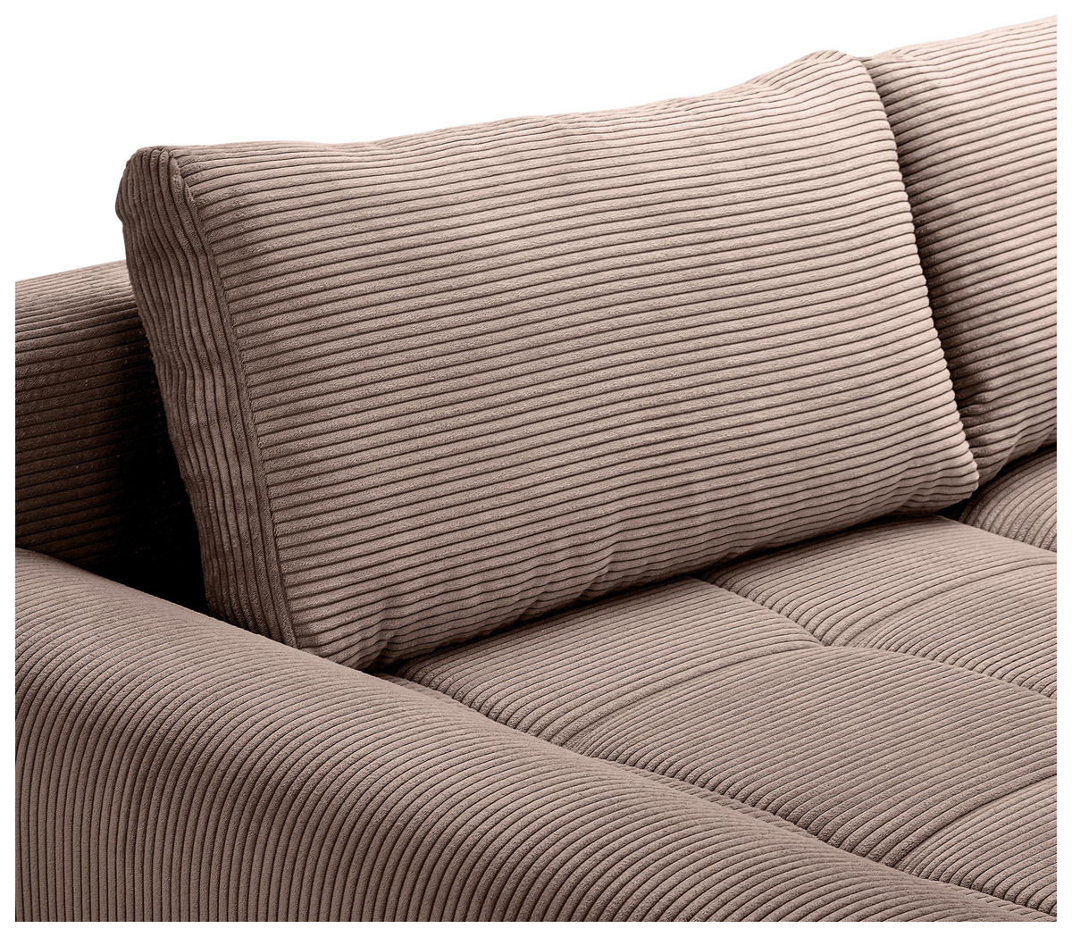 WOHNLANDSCHAFT Braun Cord  - Chromfarben/Braun, KONVENTIONELL, Kunststoff/Textil (180/376/180cm) - Carryhome