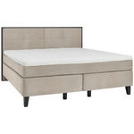 BOXSPRINGBETT 200/200 cm  in Taupe  - Taupe/Schwarz, Design, Holz/Textil (200/200cm) - Hom`in