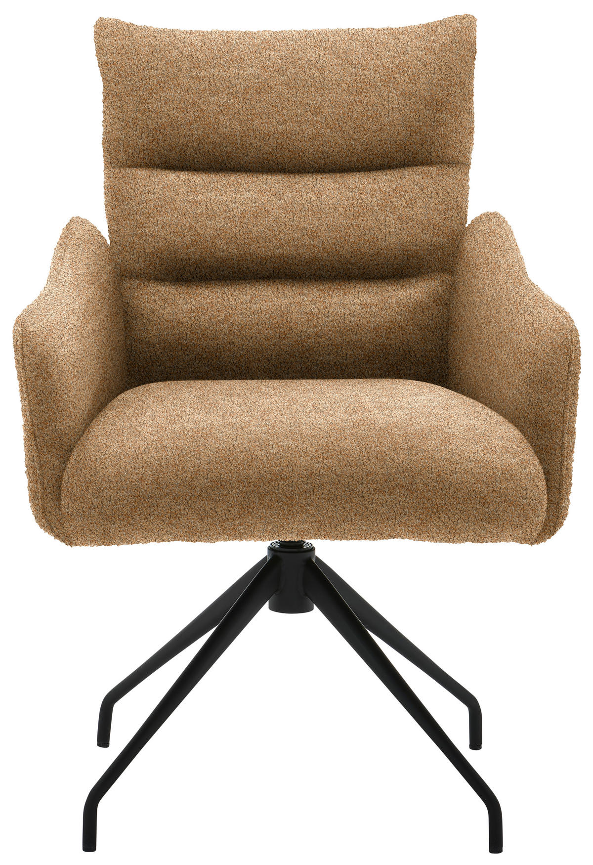 ARMLEHNSTUHL Teddystoff  - Cognac/Schwarz, Design, Textil/Metall (62/86/68cm) - Welnova