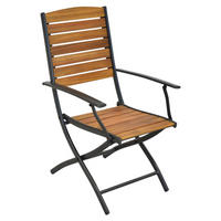 GARTENKLAPPSESSEL-SET Akazie Aluminium Graphitfarben, Naturfarben  - Graphitfarben/Naturfarben, MODERN, Holz/Metall (55/97/61cm) - Gardenson