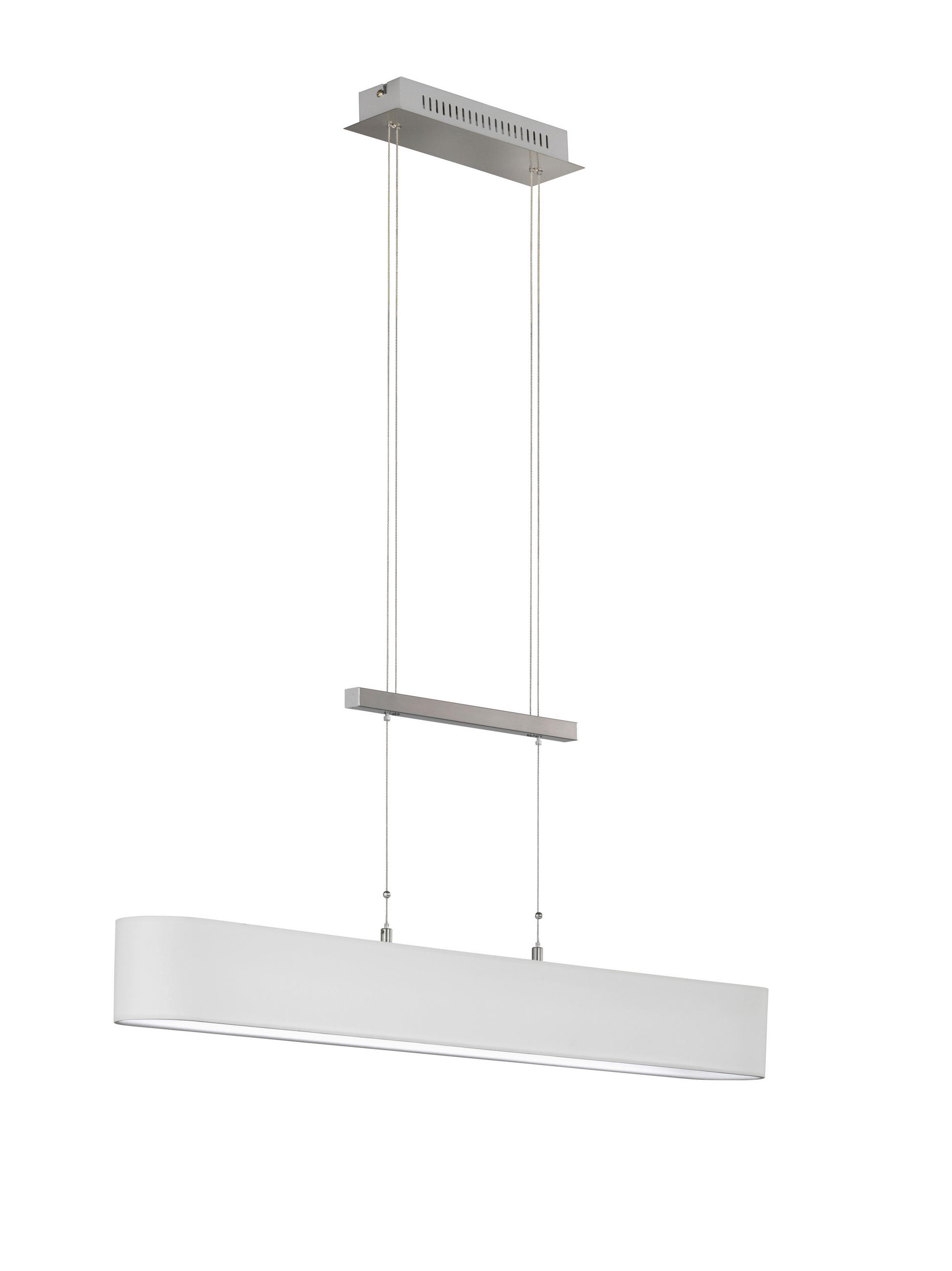 VISEČA LED-SVETILKA - bela/krom, Design, kovina/tekstil (10/94cm)