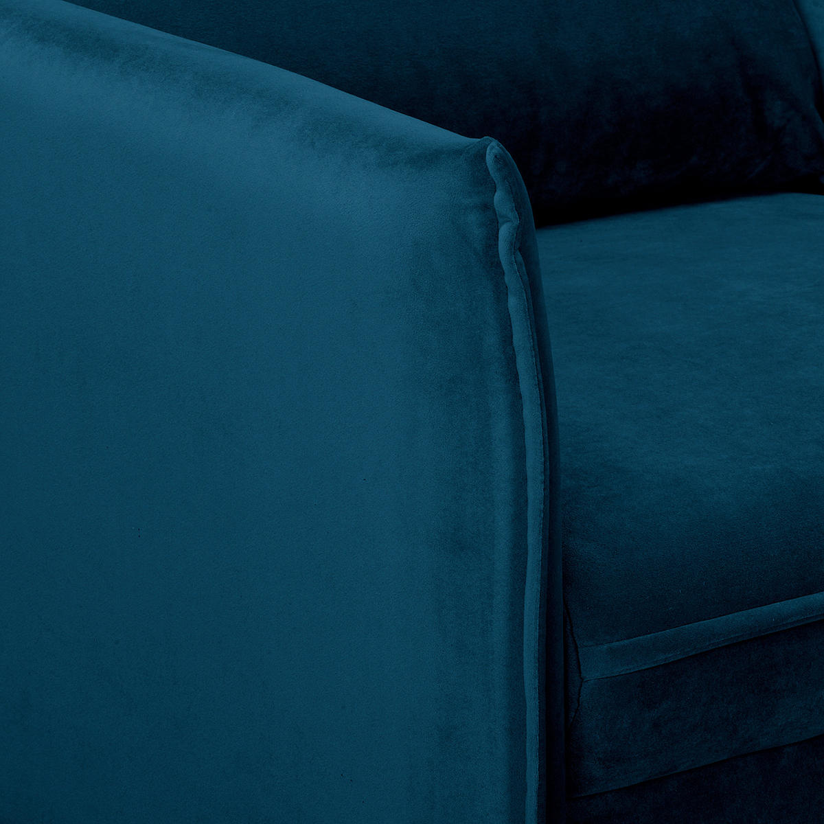 2-SITZER-SOFA JULI Samt Blau  - Blau/Schwarz, Design, Holz/Textil (138/86/100cm) - P & B
