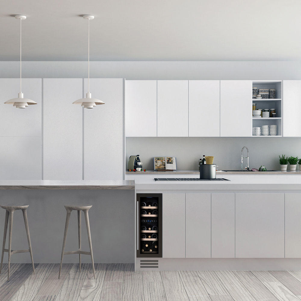 WEINKÜHLSCHRANK DAUF-17.58DB  - Schwarz, Basics, Glas/Holz (29,5/82/57cm)