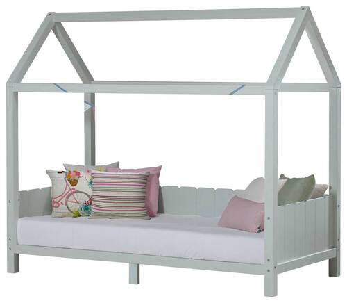 HAUSBETT 90/200 cm,  in Grau, Lattenrost  - Blau/Naturfarben, LIFESTYLE, Holz (90/200cm) - MID.YOU