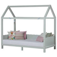 HAUSBETT 90/200 cm,  in Grau, Lattenrost  - Blau/Naturfarben, LIFESTYLE, Holz (90/200cm) - MID.YOU