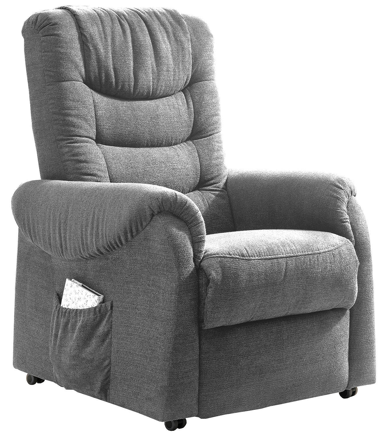 Fernsehsessel Nino Dunkelgrau B: 76 cm