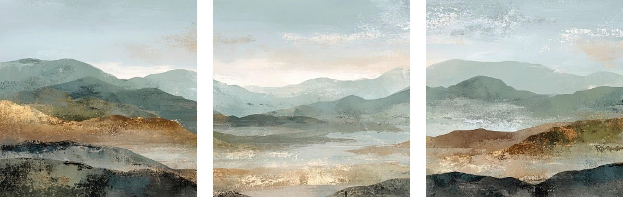 Euroart Glasbild Abstract Landscape I Mehrfarbig 30x90x1.40 cm