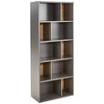 AKTENREGAL 80/197/40 cm  - Schwarz/Graphitfarben, MODERN, Holzwerkstoff/Kunststoff (80/197/40cm) - Novel
