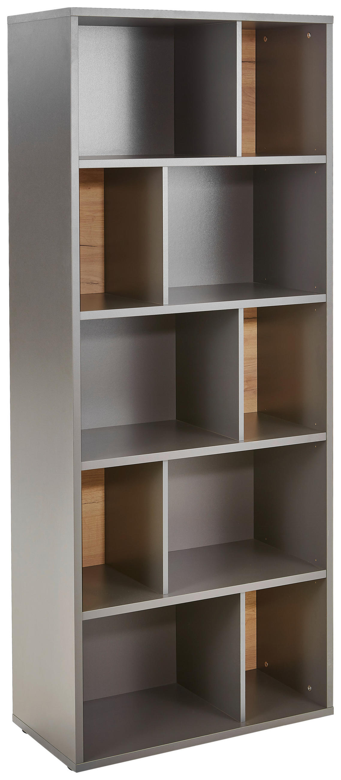 PISARNIŠKI REGAL 80/197/40 cm barve grafita  - črna/barve grafita, Moderno, umetna masa/leseni material (80/197/40cm) - Novel