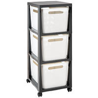 ALLZWECKWAGEN Anthrazit, Weiß  - Anthrazit/Weiß, Basics, Kunststoff (36,6/29,6/77cm) - Rotho