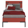 BETT 90/200 cm in Koralle - Koralle/Schwarz, Design, Holzwerkstoff/Metall (90/200cm) - Xora
