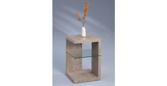 BEISTELLTISCH quadratisch Grau  - Grau, Basics, Glas/Holzwerkstoff (40/40/60cm) - Xora