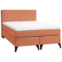 BOXSPRINGBETT 140/200 cm  in Rostfarben  - Rostfarben/Schwarz, Basics, Textil/Metall (140/200cm) - Boxxx