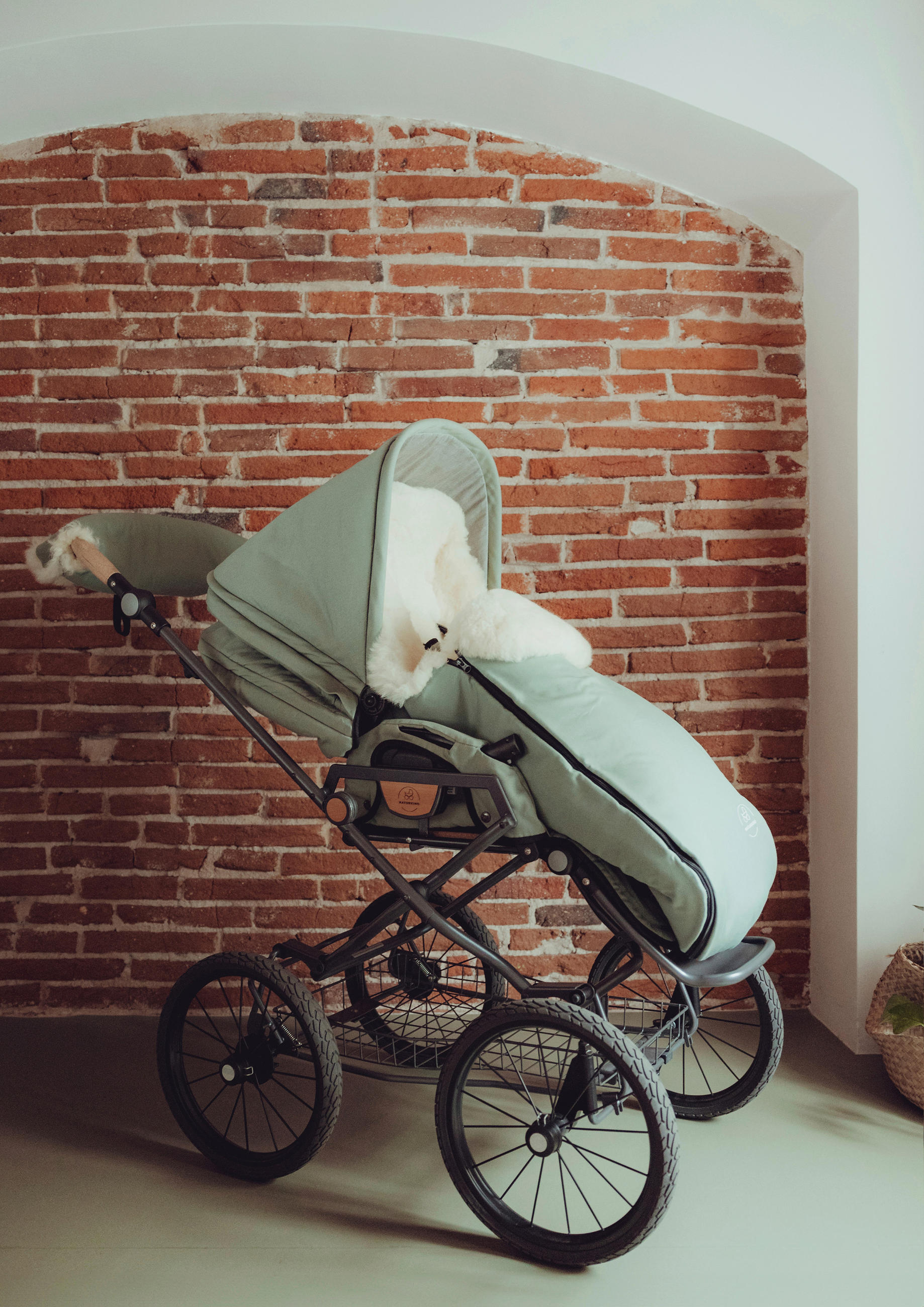 KINDERWAGEN Ida  - Jadegrün/Anthrazit, Basics, Textil/Metall (62/110/110cm) - Naturkind