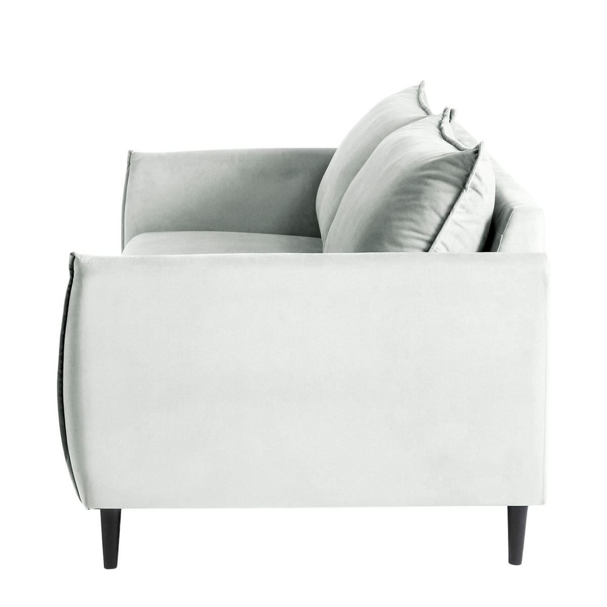 3-SITZER-SOFA JULI in Samt Dunkelblau  - Schwarz/Dunkelblau, Design, Holz/Textil (203/86/100cm) - P & B