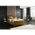 BOXSPRINGBETT 140/200 cm  in Currygelb  - Currygelb/Alufarben, KONVENTIONELL, Textil/Metall (140/200cm) - Dieter Knoll