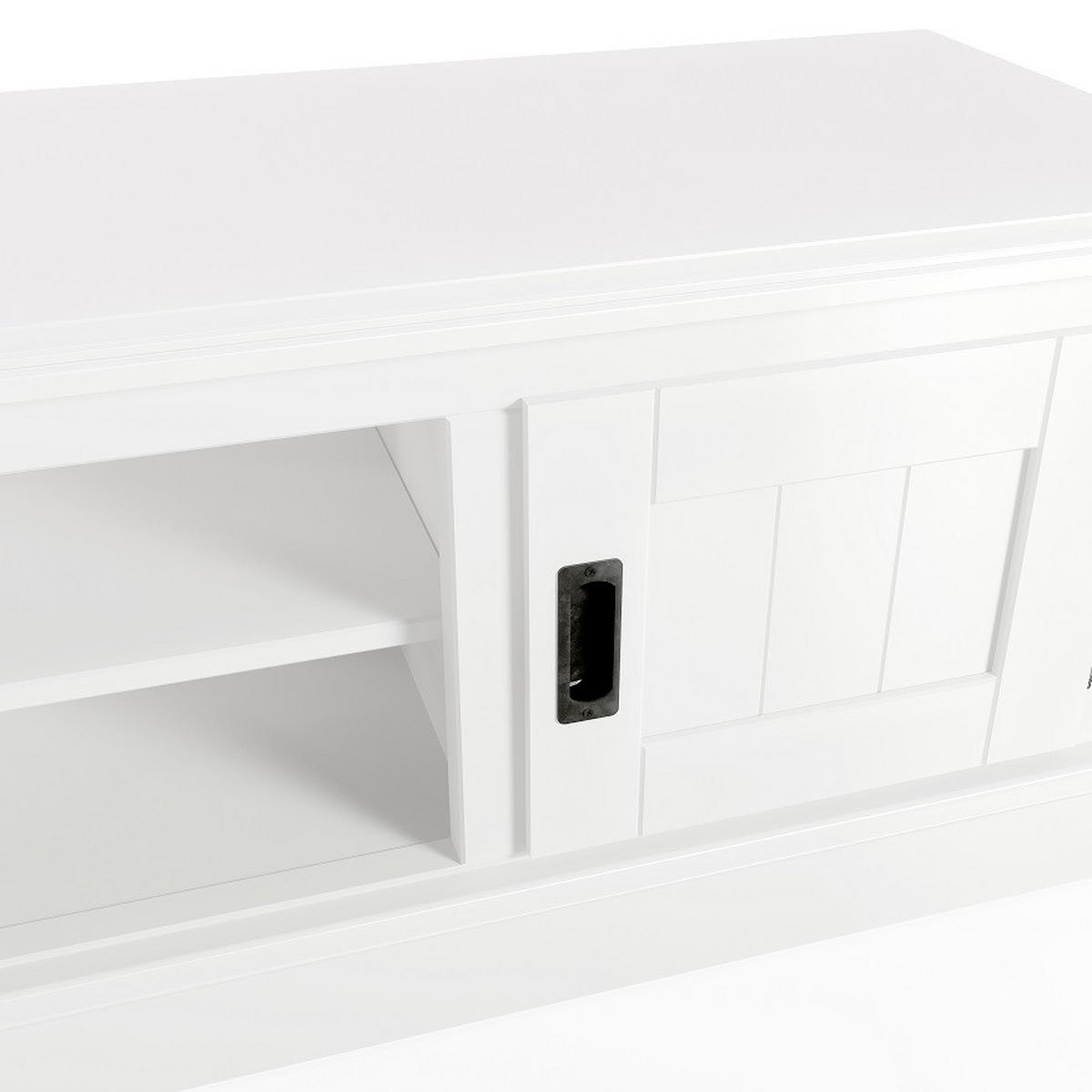 TV-SZEKRÉNY 140/42/40 cm  - fekete/fehér, Design, faalapú anyag/fém (140/42/40cm) - Livetastic