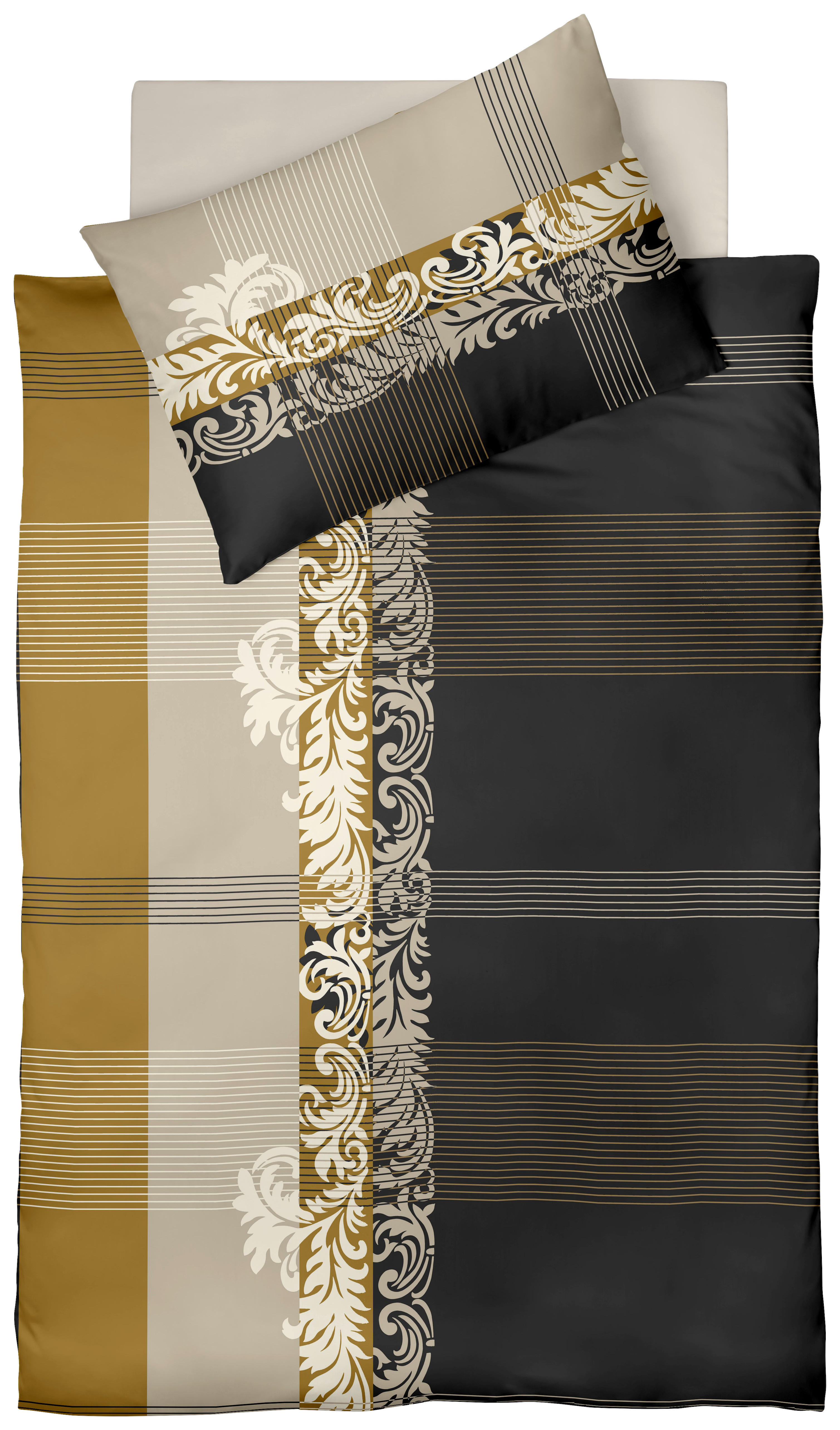 Levně Fleuresse POVLEČENÍ, makosatén, šedá, černá, bílá, béžová, curry žlutá, 140/200 cm