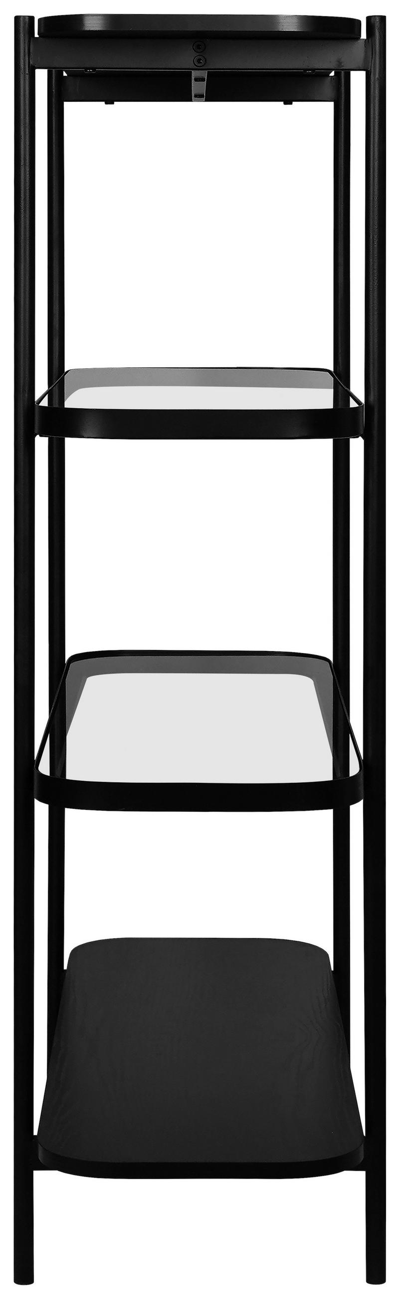 REGAL  90/120/34 cm Grau, Schwarz  - Schwarz/Grau, Trend, Glas/Holzwerkstoff (90/120/34cm) - Xora