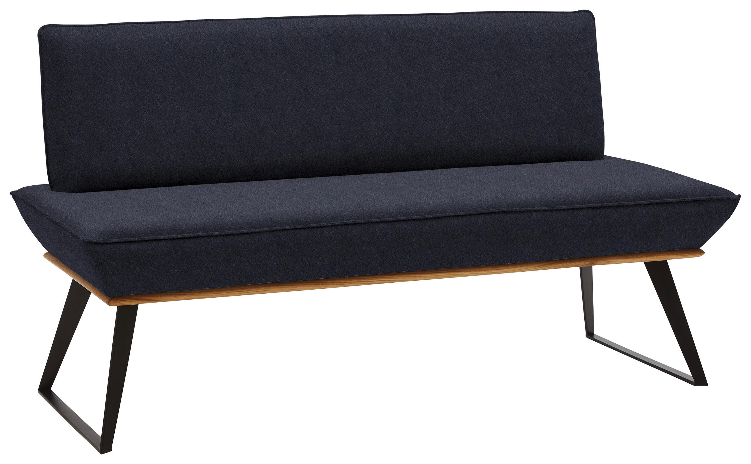 SITZBANK 140/87/64 cm  in Schwarz, Eichefarben  - Eichefarben/Schwarz, Design, Holz/Textil (140/87/64cm) - Voleo