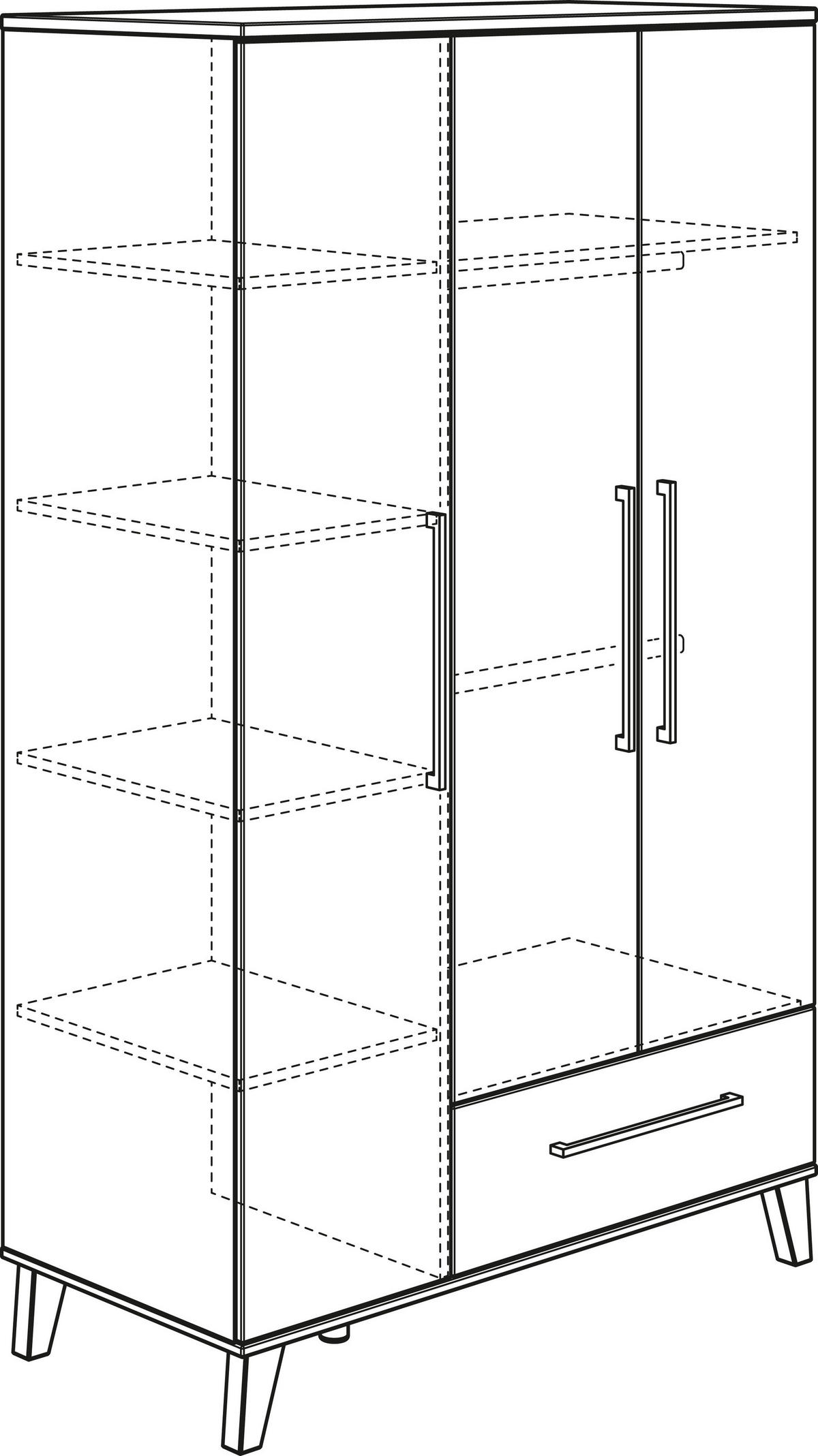 KINDERKLEIDERSCHRANK - Beige/Naturfarben, Design, Holzwerkstoff (123,5/202,9/55,6cm) - Paidi