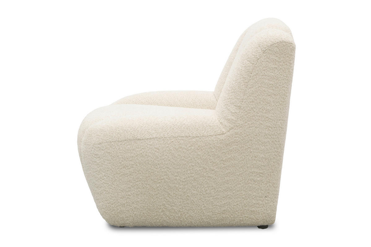 SESSEL in Chenille Creme  - Creme/Schwarz, MODERN, Kunststoff/Textil (77/82/93cm) - Livetastic
