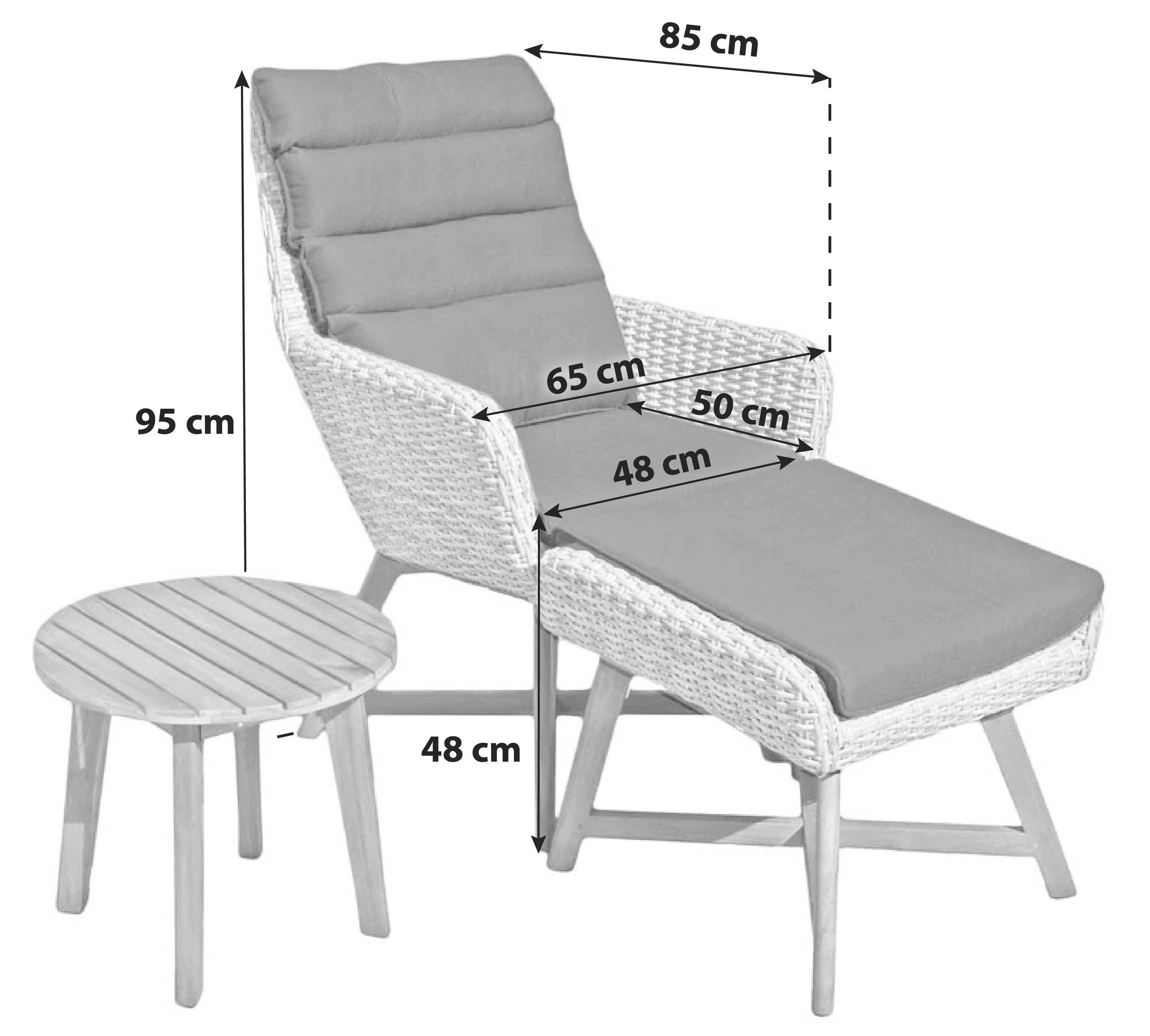 Thumbnail - Gardenson Loungesessel, Grau, Akazie, Dunkelgrau, Holz, Metall, Kunststoff, Textil, Akazie, Hartholz, X-Form, 65x95x85 c...