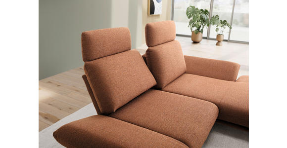 ECKSOFA  in Flachgewebe Cognac  234/155 cm  - Cognac/Schwarz, Design, Textil/Metall (234/155cm) - Dieter Knoll
