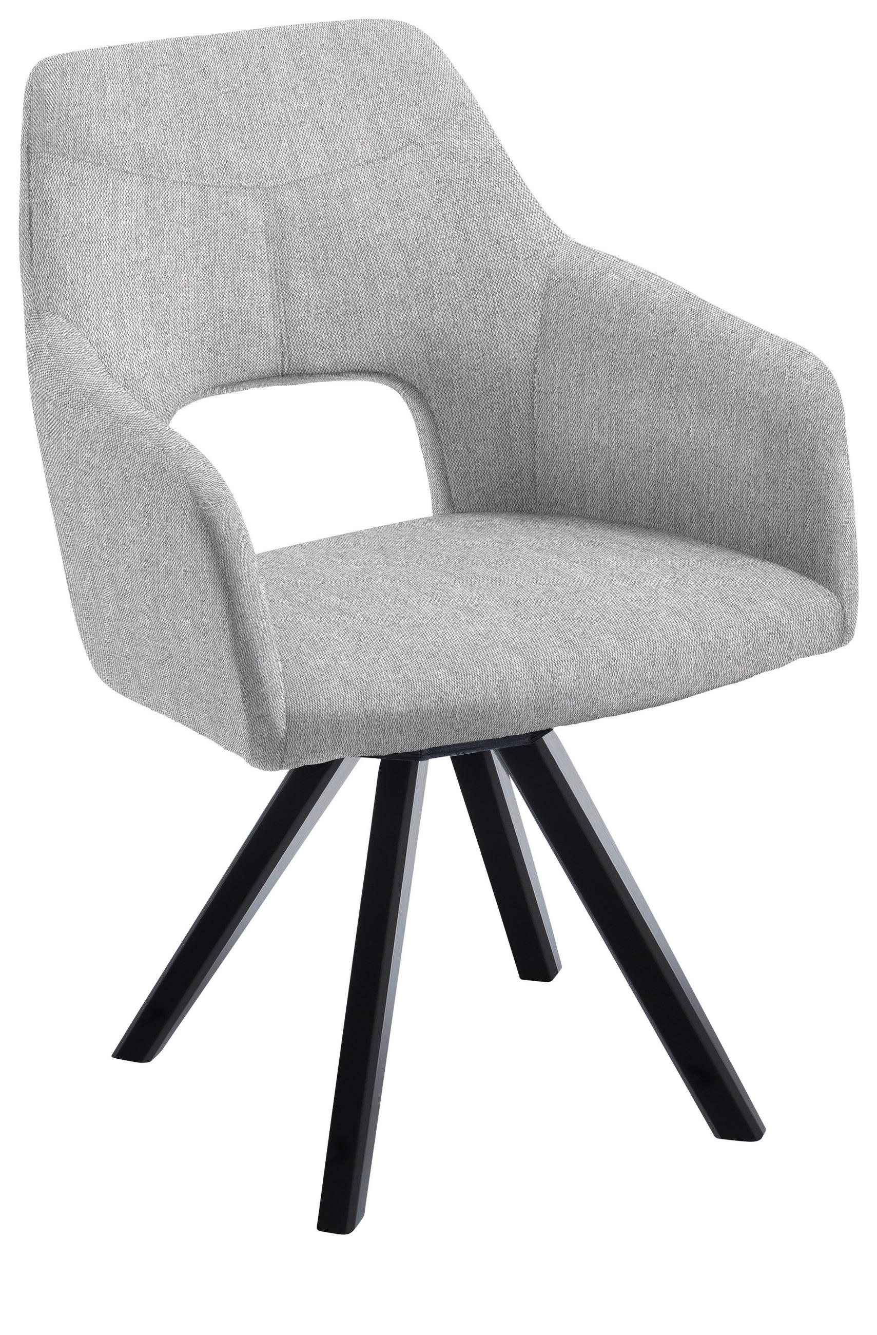 ARMLEHNSTUHL drehbar  in Mikrofaser  - Schwarz, Design, Holz/Textil (57/84/57cm) - Voleo