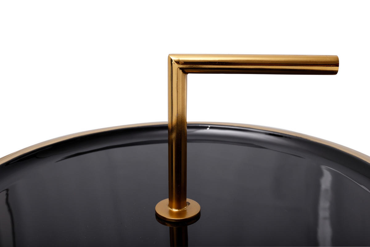 BEISTELLTISCH in Metall 42,5/42,5/29 cm  - Goldfarben/Schwarz, Design, Metall (42,5/42,5/29cm) - Kayoom