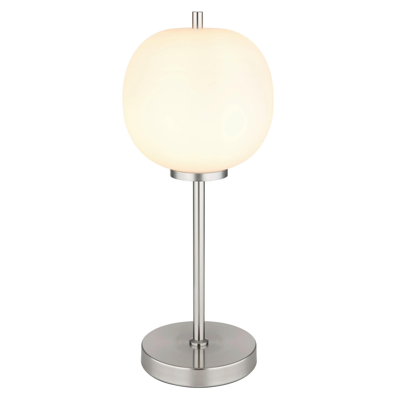 TISCHLEUCHTE - Nickelfarben, Konventionell, Glas/Metall (18,5/45cm) - Globo