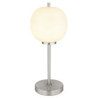 TISCHLEUCHTE 18,5/45 cm   - Nickelfarben, KONVENTIONELL, Glas/Metall (18,5/45cm) - Globo