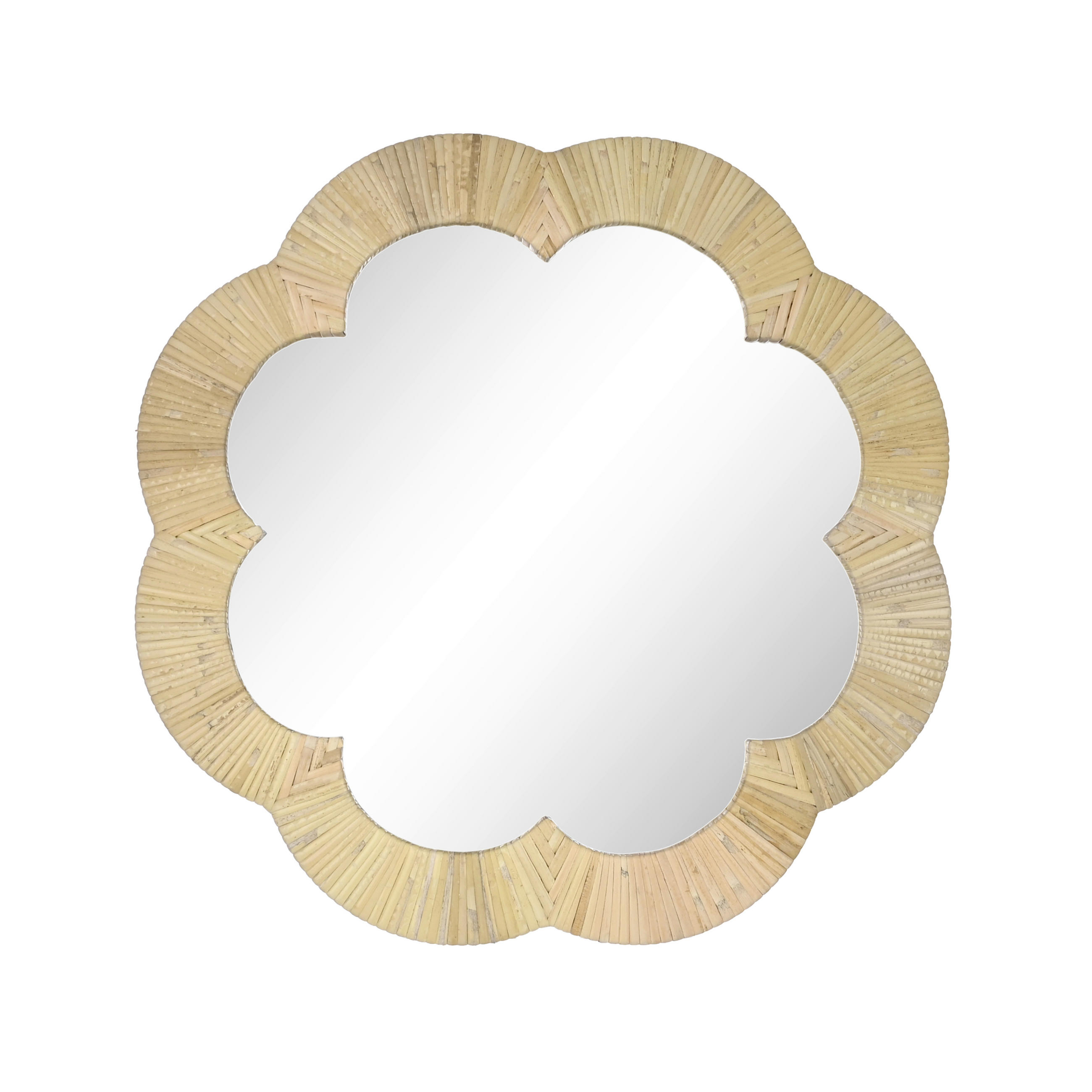 WANDSPIEGEL  - Naturfarben, Trend, Glas/Holz (50cm) - Ambia Home